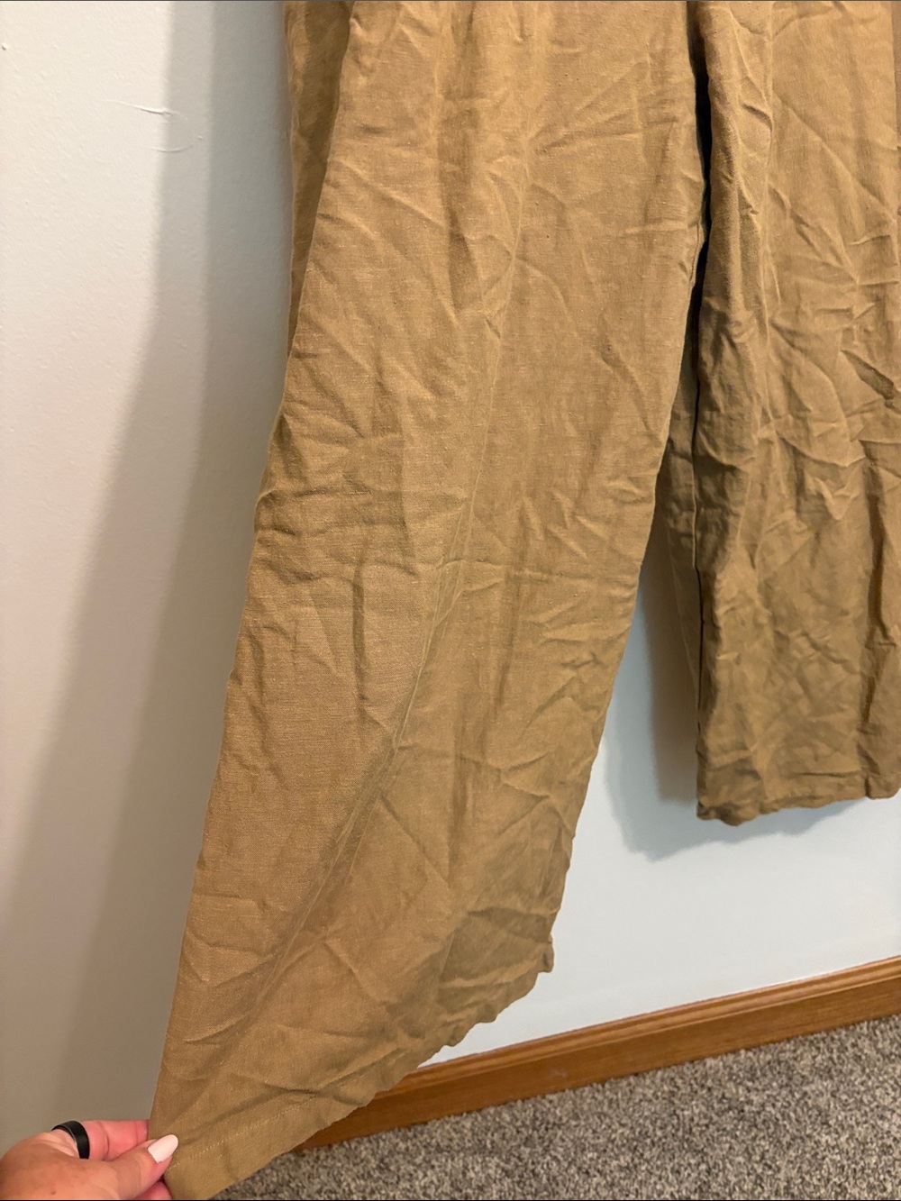 Slouchy Boho Linen Jumpsuit Brown, Medium - Picture 4 of 10